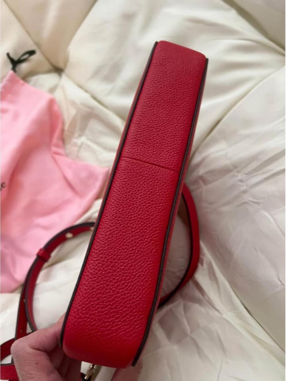Kate Spade New York Red Pebbled Leather Crossbody Clutch Bag - Picture 6 of 8